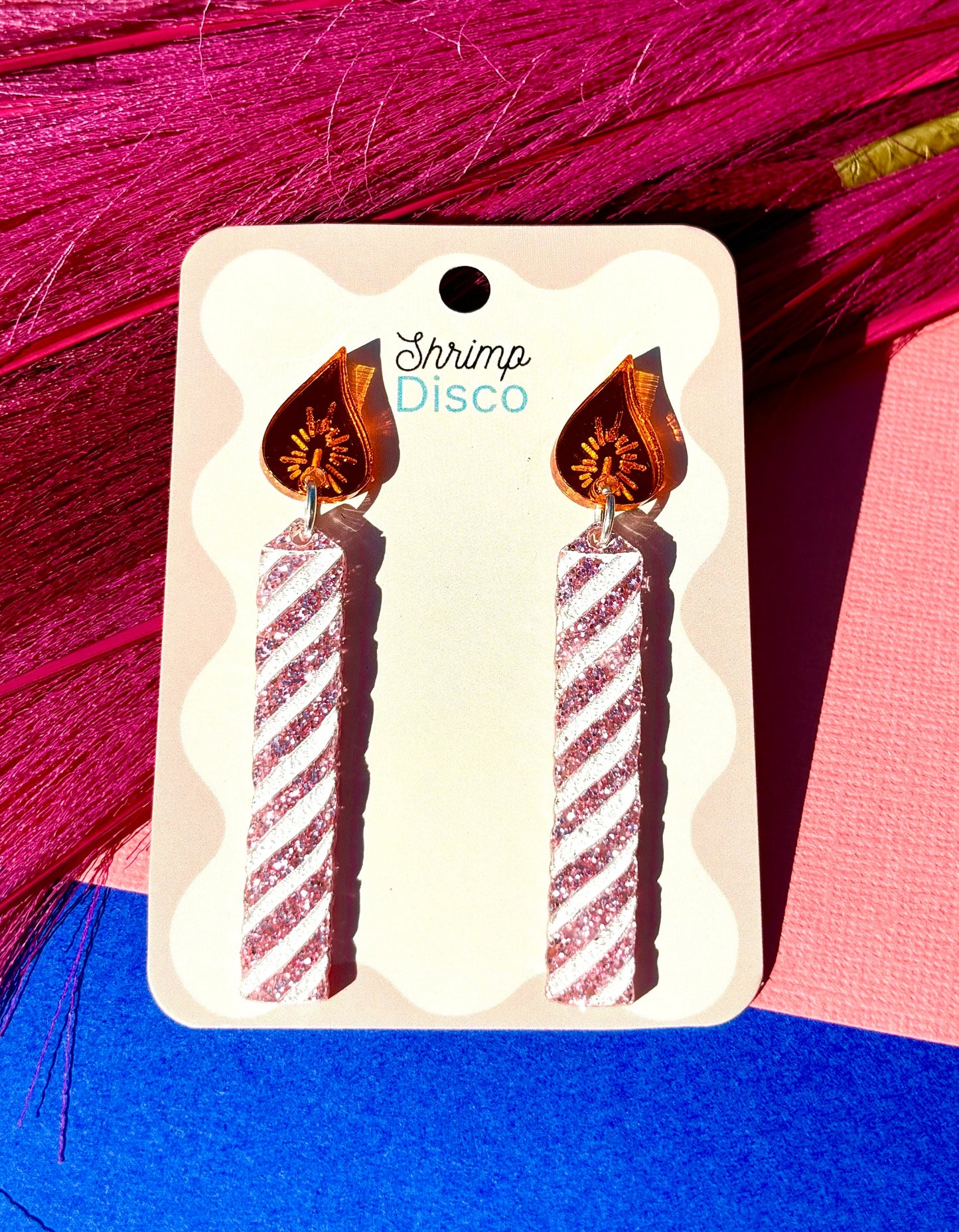 make a wish birthday candle acrylic earrings