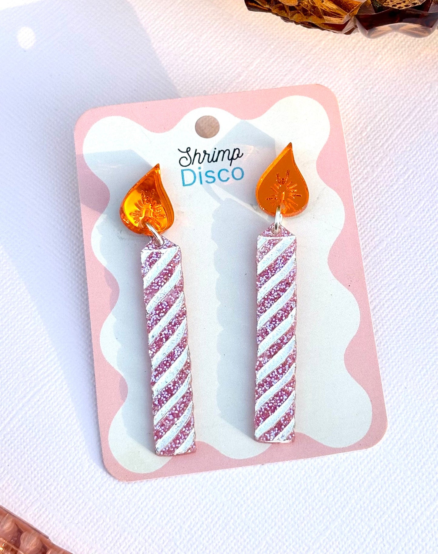 make a wish birthday candle acrylic earrings