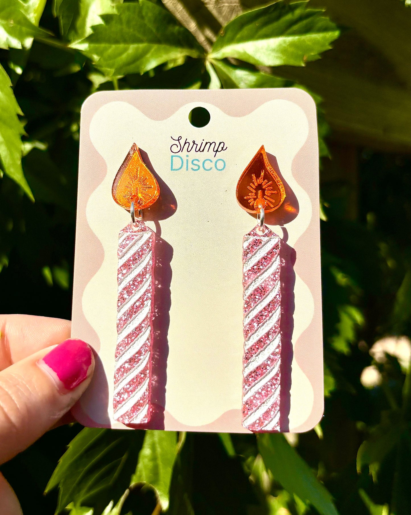 make a wish birthday candle acrylic earrings