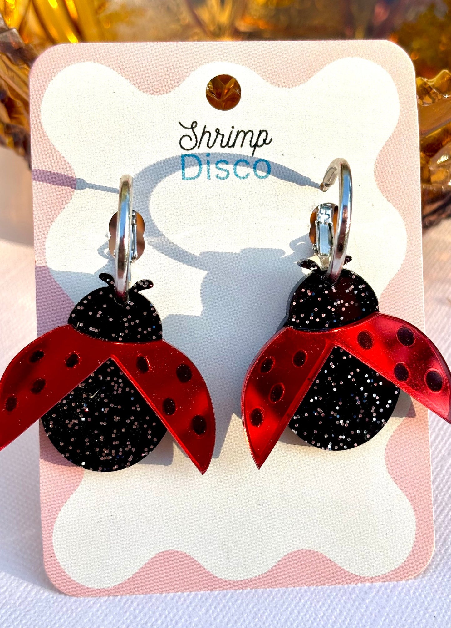 Lucky ladybug acrylic earrings