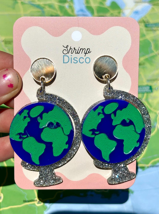 Glittery globe earrings