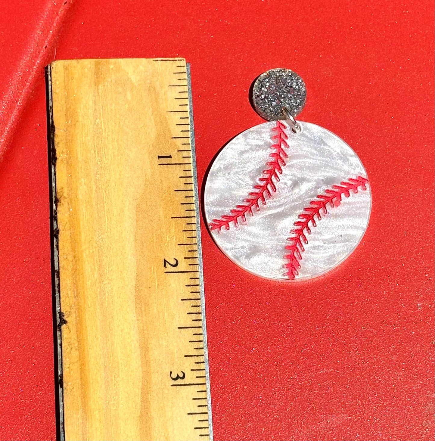 Baseball acrylic earrings