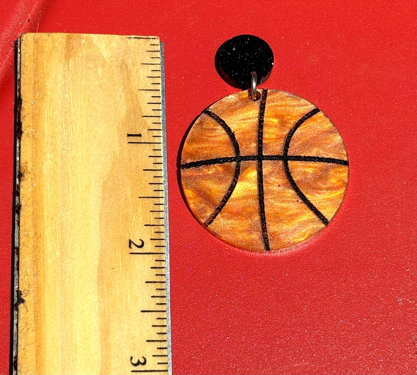 Basketball acrylic earrings