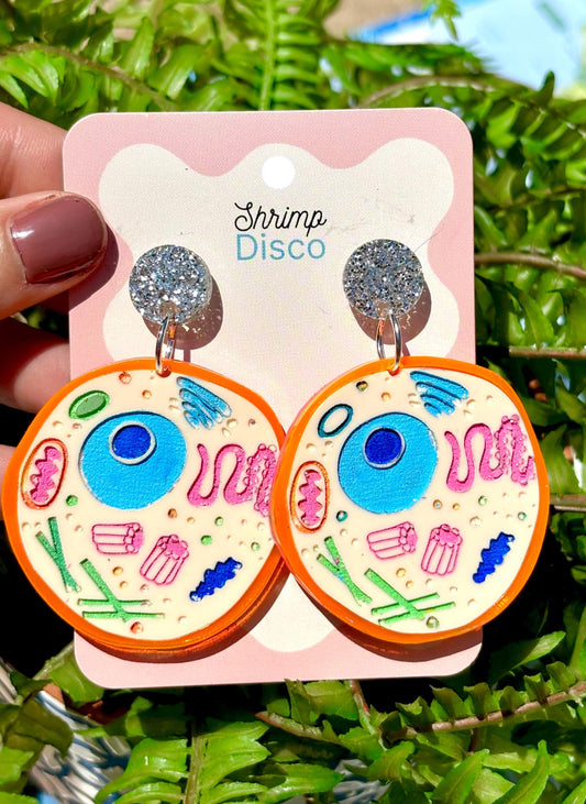 Cell diagram science teacher biologist earrings