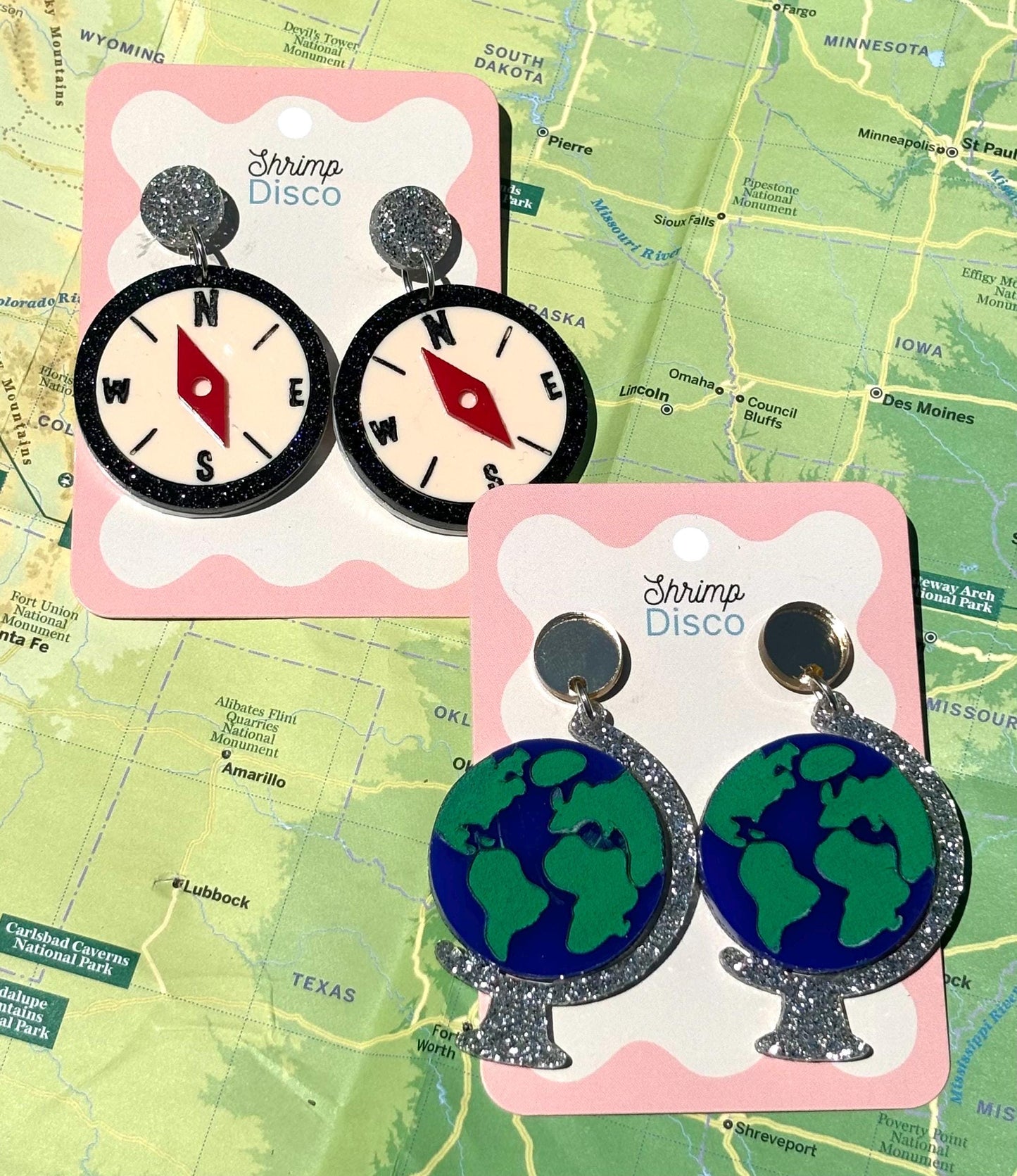 Glittery globe earrings