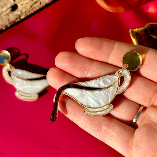 Thanksgiving gravy boat acrylic holiday earrings