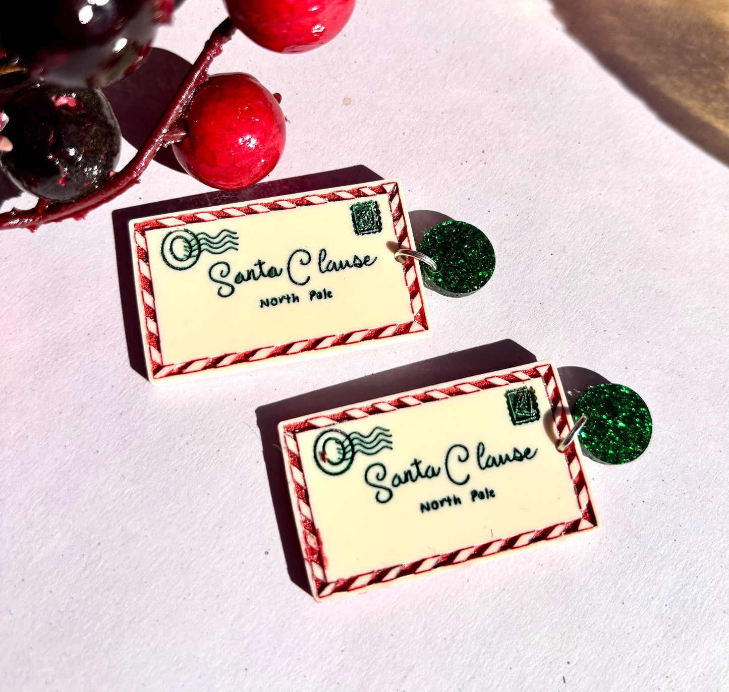 Letters to Santa acrylic statement earrings