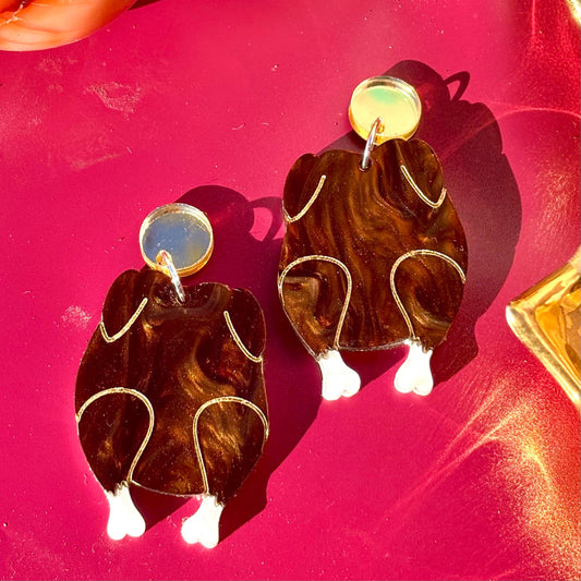 Thanksgiving turkey acrylic statement earrings