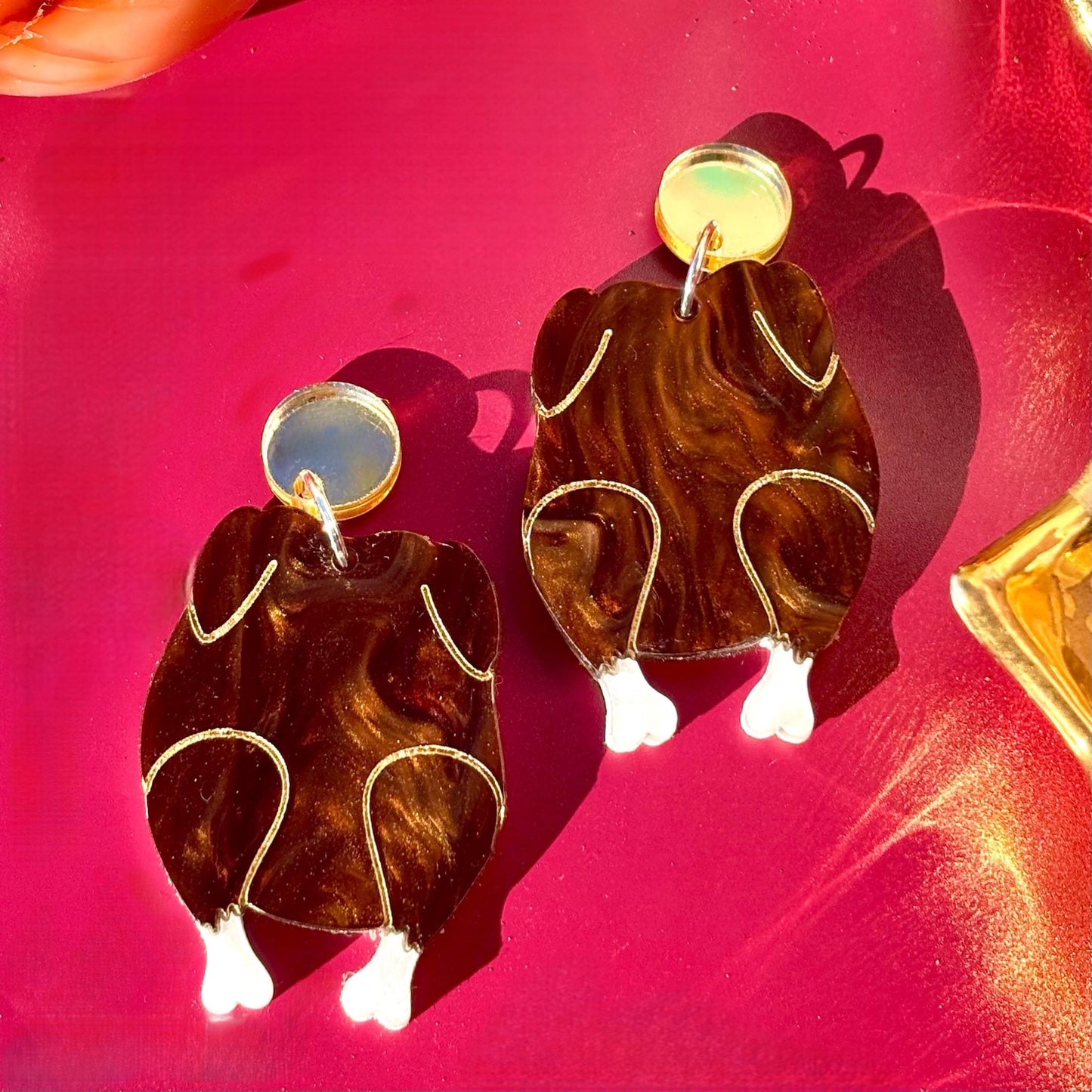 Thanksgiving turkey acrylic statement earrings