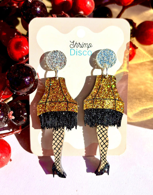 Christmas movie leg lamp acrylic earrings